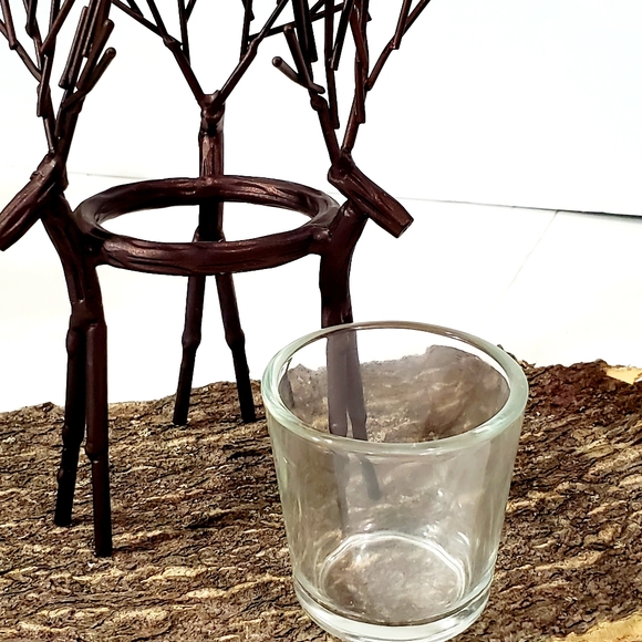 Yankee Candle Rustic Metal 3 Reindeer Buck Deer Votive Candle Holder Holiday EUC - Picture 4 of 7